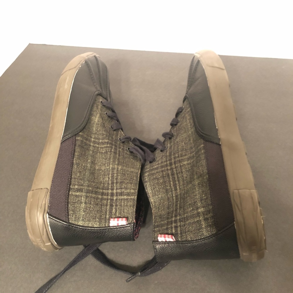 Ben Sherman Bristol Pete Chukka Duck Lace Up Shoes Green Plaid Black Sz 11